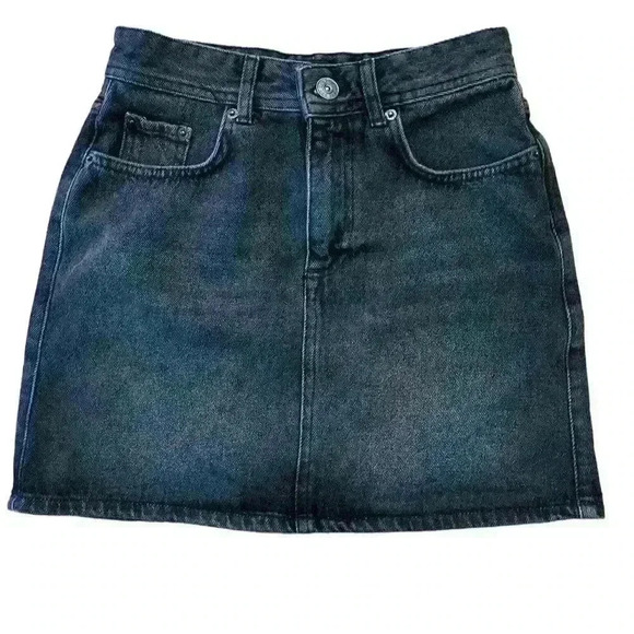 Urban Outfitters XS Dark Blue Denim Mini Skirt Button Closure Women's Short - Picture 1 of 5